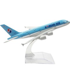 틸그린 비행기 다이캐스트 모형 16cm A380, 혼합색상, 1개