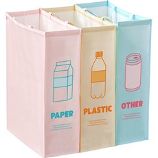 Reborn.J 雙面設計粉彩分類回收袋 細長型, 混色