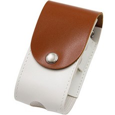 고싱글 골프 투톤 가죽 2구 볼파우치, 1개, 브라운