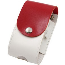 고싱글 골프 투톤 가죽 2구 볼파우치, 1개, 레드