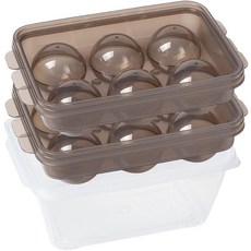 Nanu Dam 6格圓形製冰盤+附儲冰盒組, 黑色