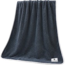 Daily Living 白色滾邊飯店毛巾 珊瑚絨 70 x 140 cm, 藍色, 1個