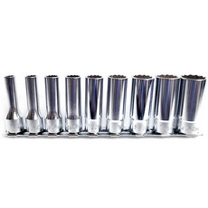 Koken 3/8SQ 12角長套筒9件組 + 滑軌 RS3305A/9, 1套