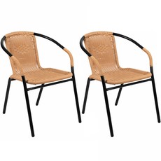 루리리 라탄 야외 의자 2p, 베이지