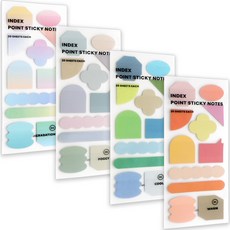 ICONIC 索引重點便利貼 標籤貼紙 4種套組, 1套