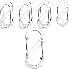 모던리빙 다양한 캠핑용 칼라풀한 알루미늄 합금 S후크 8p, 실버