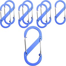 모던리빙 다양한 캠핑용 칼라풀한 알루미늄 합금 S후크 8p, 블루