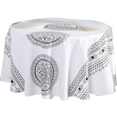 앤도 원형 면 캠핑 테이블보, D