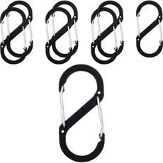 모던리빙 다양한 캠핑용 칼라풀한 알루미늄 합금 S후크 8p, 블랙