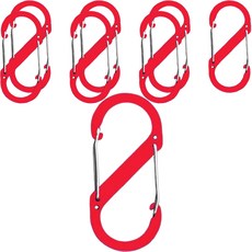 모던리빙 다양한 캠핑용 칼라풀한 알루미늄 합금 S후크 8p, 레드