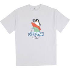 에어플레인 남녀공용 펭귄 릴랙스핏 20수 통기성 라운드 반팔 티셔츠