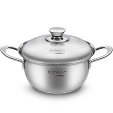 Kitchen-Art 電磁爐適用Veni系列3層雙耳不鏽鋼湯鍋, 單色, 20cm, 1個