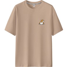 포케이컴퍼니 웰시코기 자수패치 20수 반팔티 T-203