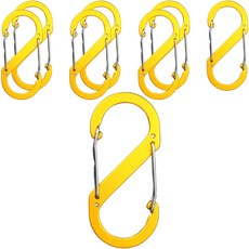 모던리빙 다양한 캠핑용 칼라풀한 알루미늄 합금 S후크 8p, 옐로우