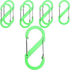 모던리빙 다양한 캠핑용 칼라풀한 알루미늄 합금 S후크 8p, 그린