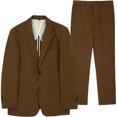 Dale 男士大尺碼正式亞麻口袋雙釦西裝套裝