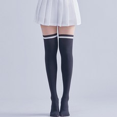 DONATI 雙色條紋防紫外線高爾夫絲襪 15D, 黑色