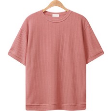 레이먼 남성용 파트 오버핏 라운드 반팔 니트티