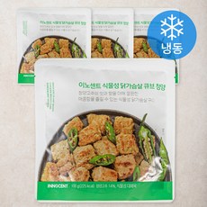 인테이크 이노센트 식물성 닭가슴살 큐브 청양 (냉동), 100g, 4팩