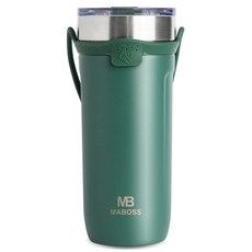 마보스 실리콘 스트랩 이중진공 대용량 텀블러 M-8767, 그린, 710ml, 1개