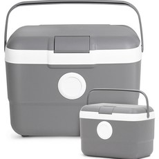 올리빙 도트 아이스박스 25L + 9L 세트, 그레이