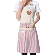 솔브리빙 교사용 귀여운 주방 바리스타 어린이집 미용실 카페 앞치마, 레드, 1개