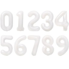 Joy Party 編號銀箔氣球大號 0~9 10 種套裝, 白色, 1組