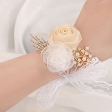 Midong Market 新娘派對 雙層玫瑰寶石手鍊, 象牙白, 1個