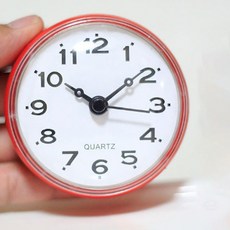 Le Meis迷你吸附式簡約色彩浴室鐘, 紅色