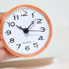 Le Meis迷你吸附式簡約色彩浴室鐘, 橘色