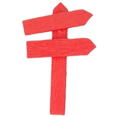 르메이스 미니 원목 컬러 화분 이름표 가든픽, 레드