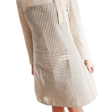 solve living 教師用 條紋 廚房 咖啡師 幼兒園 美容院 咖啡廳 圍裙, 灰色, 1個