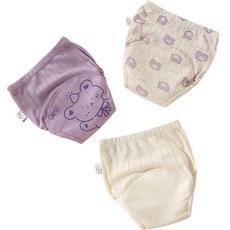 Bebeniz 可愛印花如廁訓練褲3件組, 熊熊, 1套