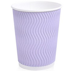 칼라컵 3중 단열 웨이브 종이컵 라벤더 300ml 250p, 1개