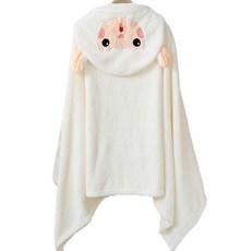 JOYMULTI 粉彩羊嬰兒浴巾, 白色, 1個