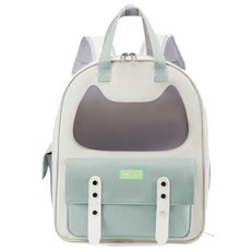 EcopetWith 貓咪外出後背包, 薄荷綠, 1個