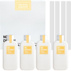 노디자인디퓨저 150m x 4p + 리드스틱 20p 세트, 라임바질만다린, 1개, 150ml