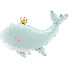 PartyDeco 鋁箔氣球 皇冠鯨魚, 混合色, 1個