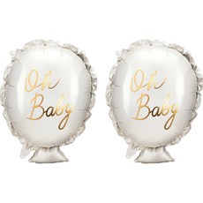 PartyDeco 鋁箔氣球 Oh baby, 2個, 混合顏色