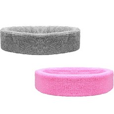 Yogojogo髮箍 2件組, 12 灰色、粉色