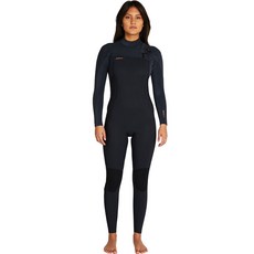 O'Neill 女式 HYPERFRAKE FIRE 胸拉鍊全拉毛 3/2 毫米潛水服 A00 5519OA, 混色