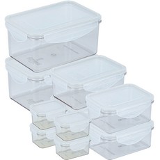 透明長方形密封保鮮盒 10件組, 10種, 1組