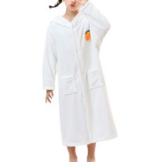 Starvin 兒童立體胡蘿蔔兔子連帽按扣浴袍 S, 白色, 1個