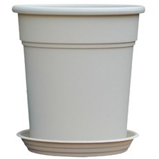 Bodybo 塑膠圓形花盆, 米色