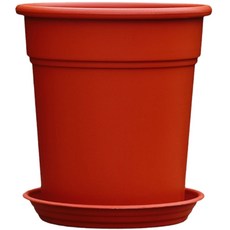 바디보 플라스틱 원형 화분, 레드, 1개