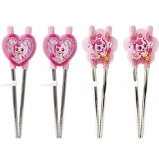 르번 국산 아동용 캐치티니핑 양손 교정 젓가락 2종 세트, 하트데코, 꽃데코, 2세트