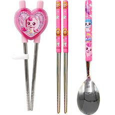 Reven 兒童抓咬餐具套組, 校準筷子+勺子+筷子+矽膠圈, 混色