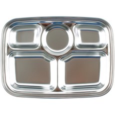 aizoum 多功能不鏽鋼5格寬餐盤, 單色, 單品