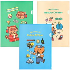 indigokids 小學我的夢想L型資料夾A4文件 3種組, 綠色、藍色、象牙色, 1組