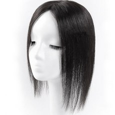 HiYuni 真髮頭頂髮頂蓋局部假髮 35cm, 自然黑, 1個